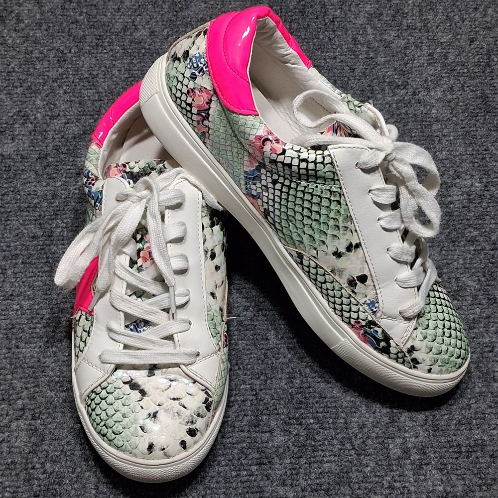 Nature Breeze Snake Skin Fashion Sneakers Womens Size 8 Pink Iridescent